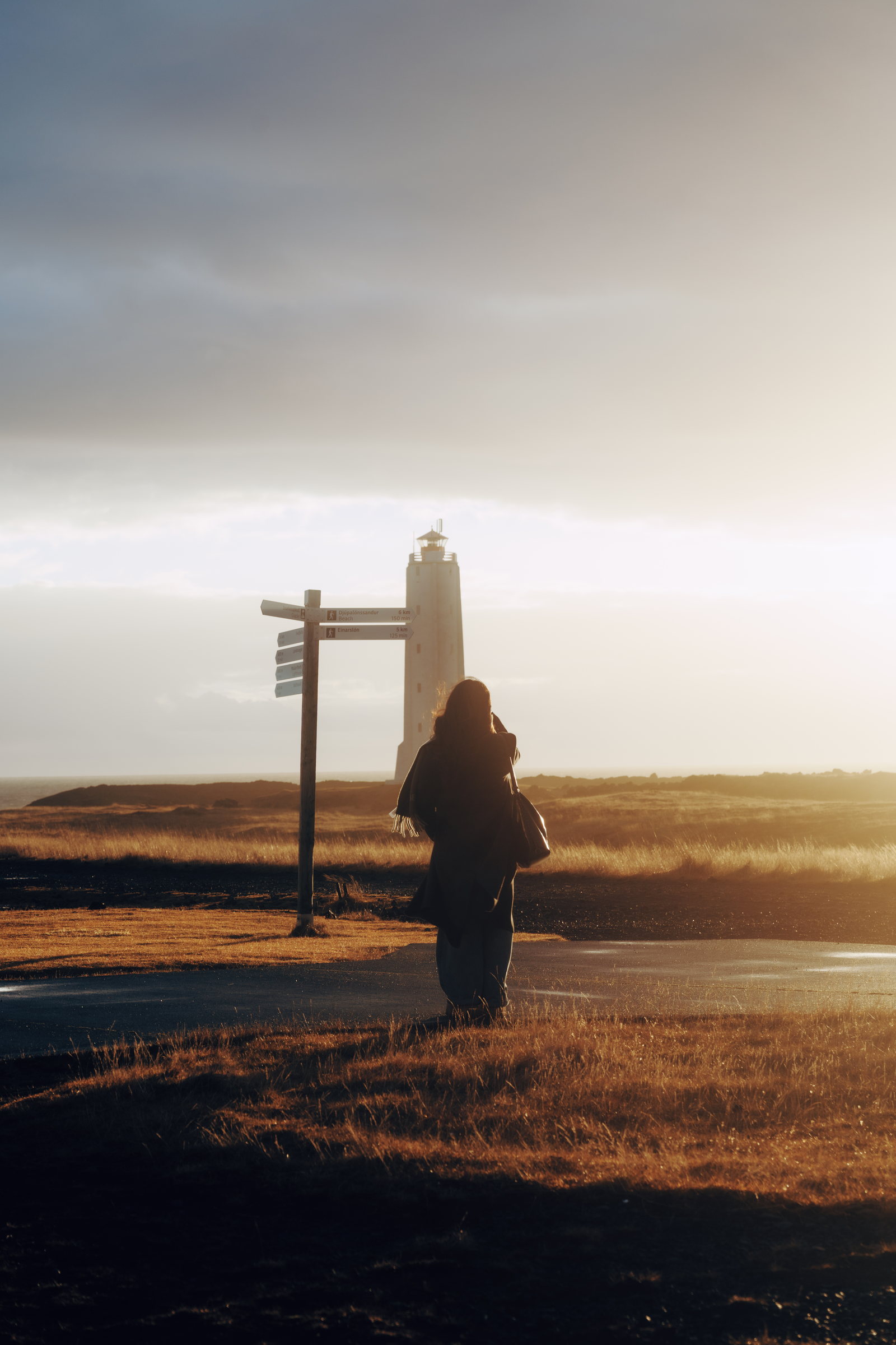 Person silhouetted against a golden landscape